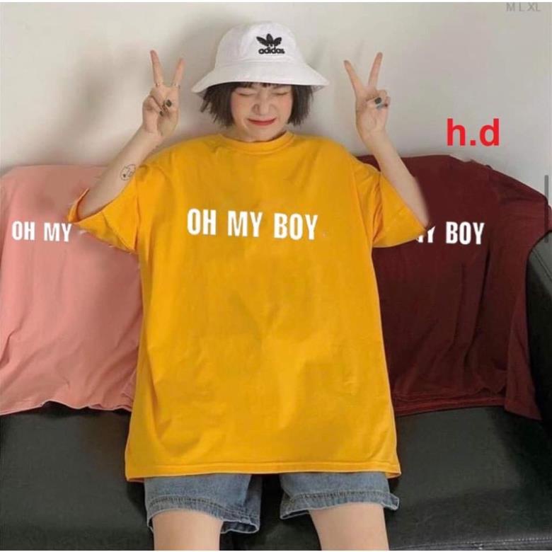 Áo thun form rộng tay lỡ nam nữ logo OH MY BOY chất cotton nam nữ unisex freesize gái rẻ