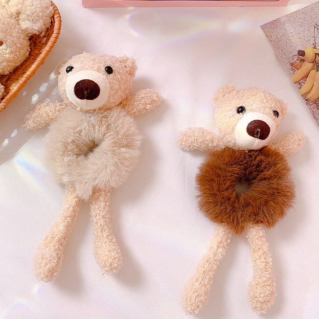 Dây Cột Tóc Hình Gấu Bông Dễ Thương Phong Cách Hàn Quốc, Vòng Tay Gấu Cute AMKO CT05