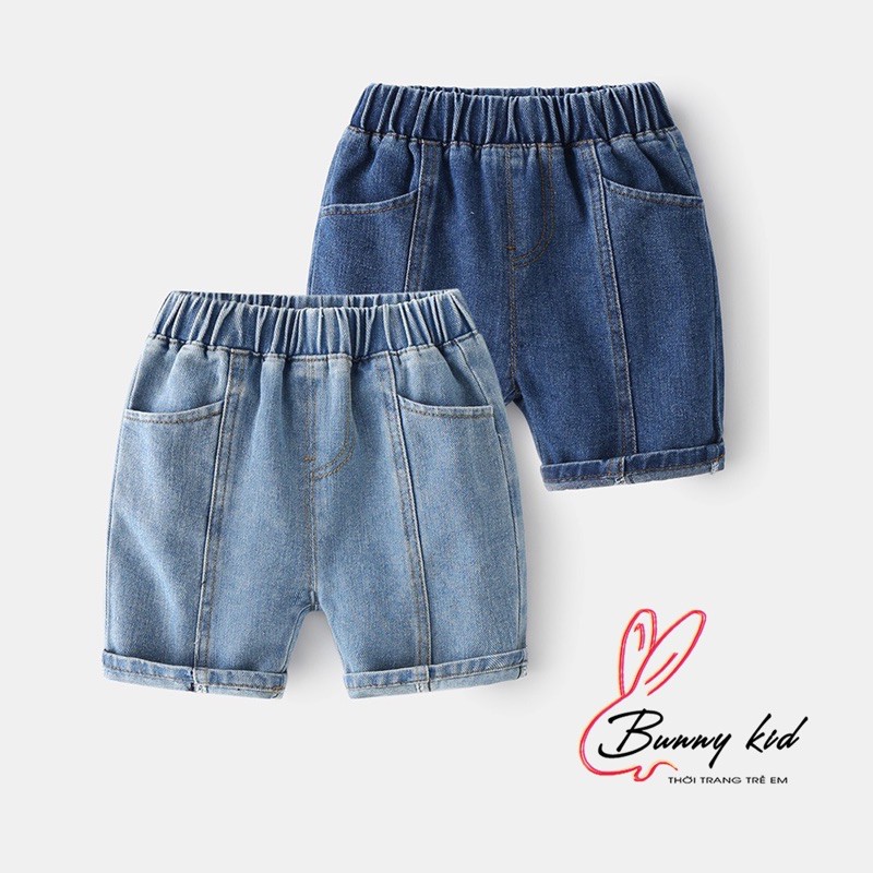 Quần Jean bé trai WELLKIDS quần short bò chất mềm cho bé KZ3185