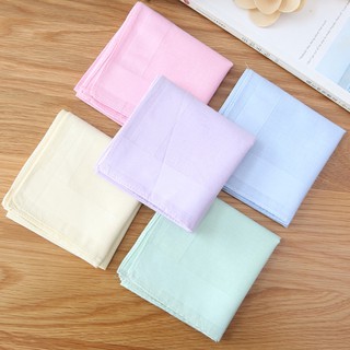 40 * 40cm Màu Nguyên Chất Khăn Tay Cotton Nữ Trơn Túi Vuông Hankies Cho Bé Gái