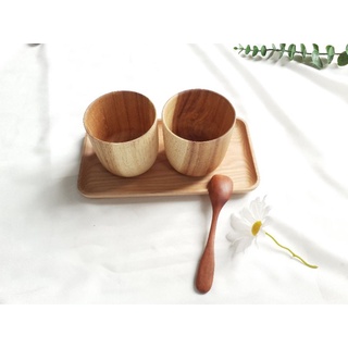Cốc gỗ gõ dày dặn đẹp mắt 8 x 8 cm