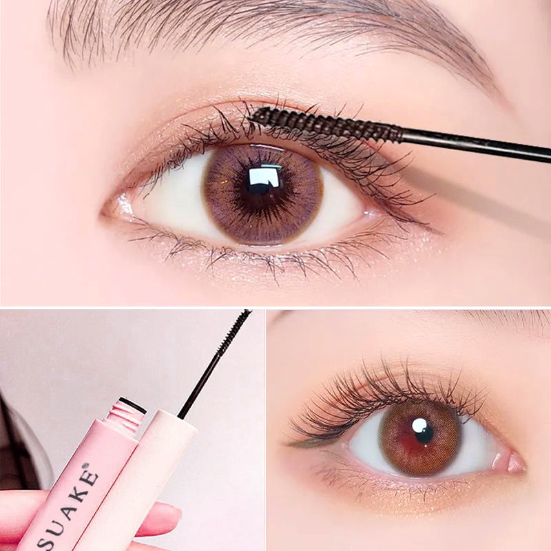 Mascara SUAKE siêu mịn chống thấm nước không nhòe sợi lụa làm cong dày dài mi lâu trôi