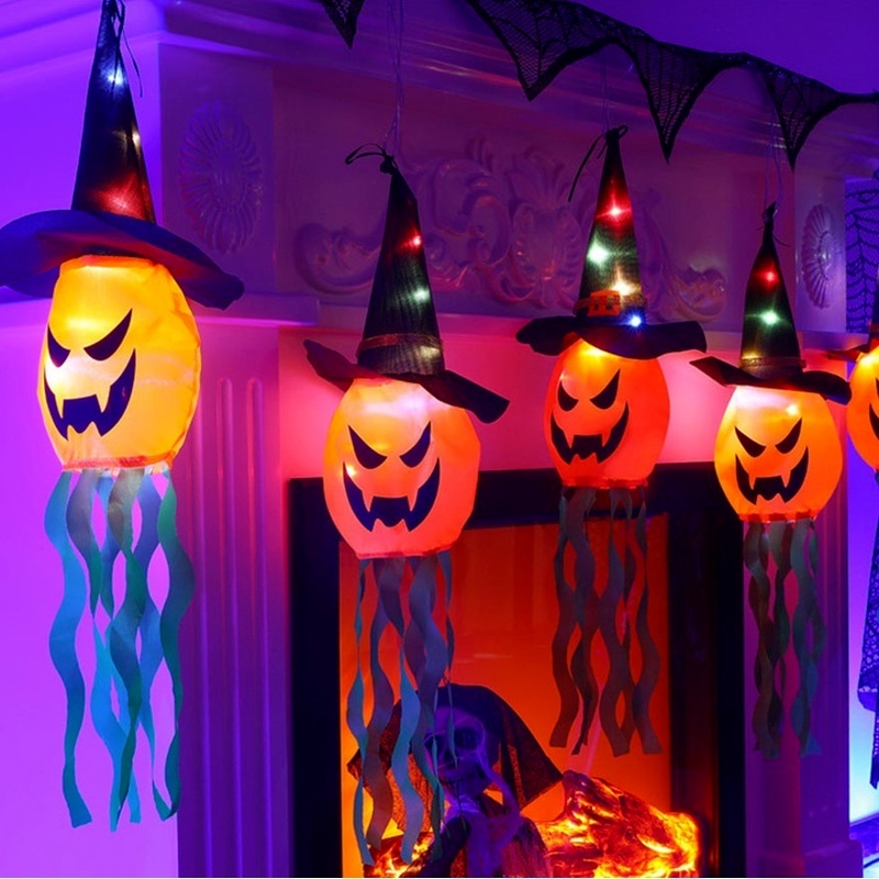 Đèn LED Hình Nón Phù Thủy Bí Ẩn Trang Trí Halloween Chống Thấm Nước Chạy Bằng Pin