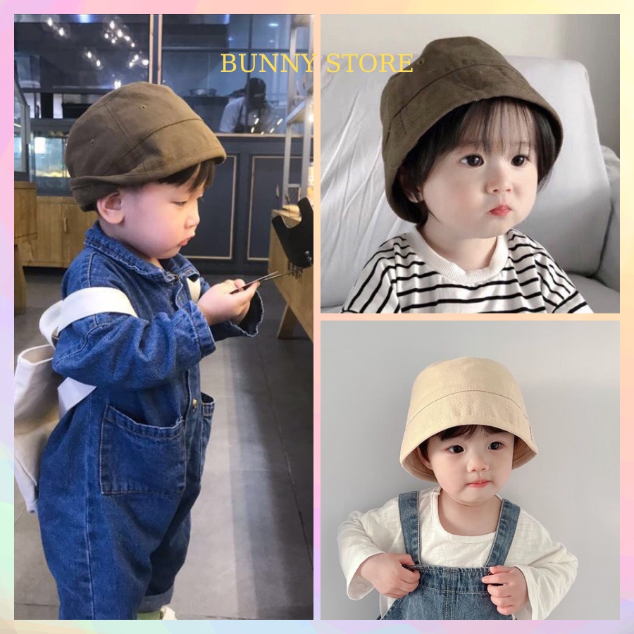Mũ cho bé gái bé trai bucket kaki Bunny Store, nón vành cho bé phù hợp trẻ em từ 1 đến 6 tuổi phong cách Hàn Quốc PKM01