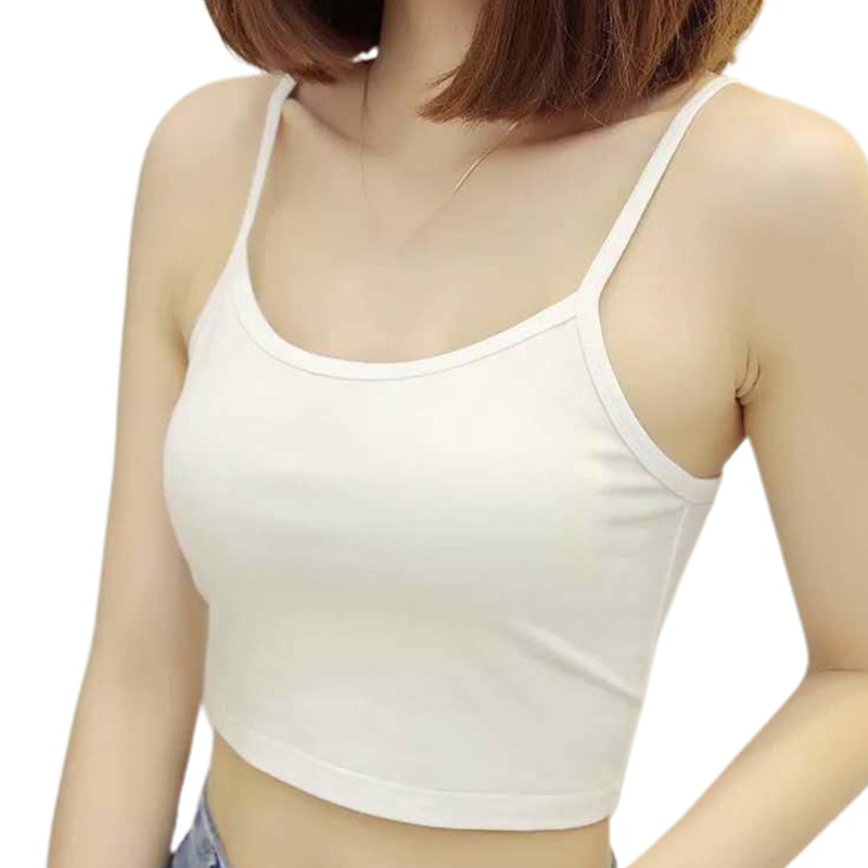 Áo Croptop Hai Dây Ôm Dáng Màu Sắc Đơn Giản Gợi Cảm Cho Nữ