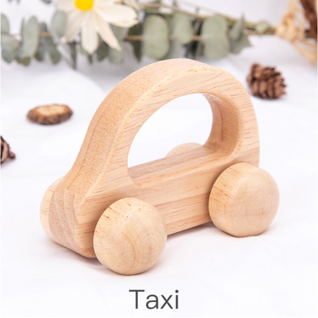 Set 4 Xe Gỗ Cao Cấp Cho Bé Cầm Nắm Đồ Chơi Rèn Luyện Cơ Bắp Cho Bé Từ 0-3 Tuổi Chất Liệu Gỗ Tự Nhiên An Toàn Tuyệt Đối