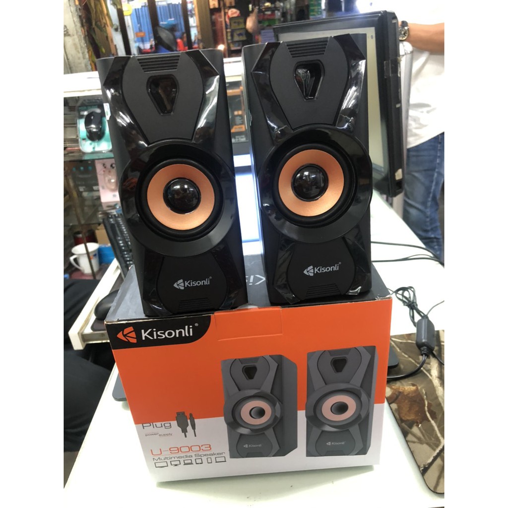 Loa vi tính 2.0 Kisonli U-9003 có Led, bass mạnh, âm thanh cực hay (giao màu ngẫu nhiên)