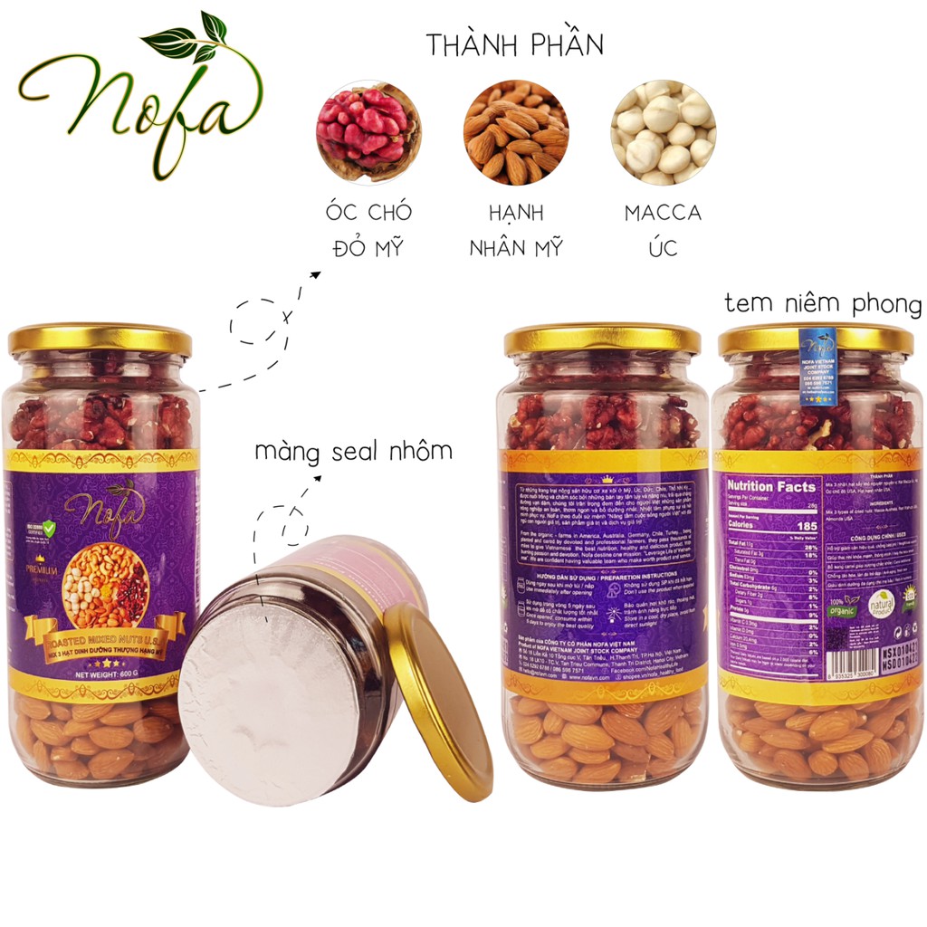 Hạt Dinh Dưỡng Mix 3 Siêu Hạt 500G - Hàng Nhập Khẩu Thượng Hạng - Cam Kết Chất Lượng NOFAFOOD | BigBuy360 - bigbuy360.vn