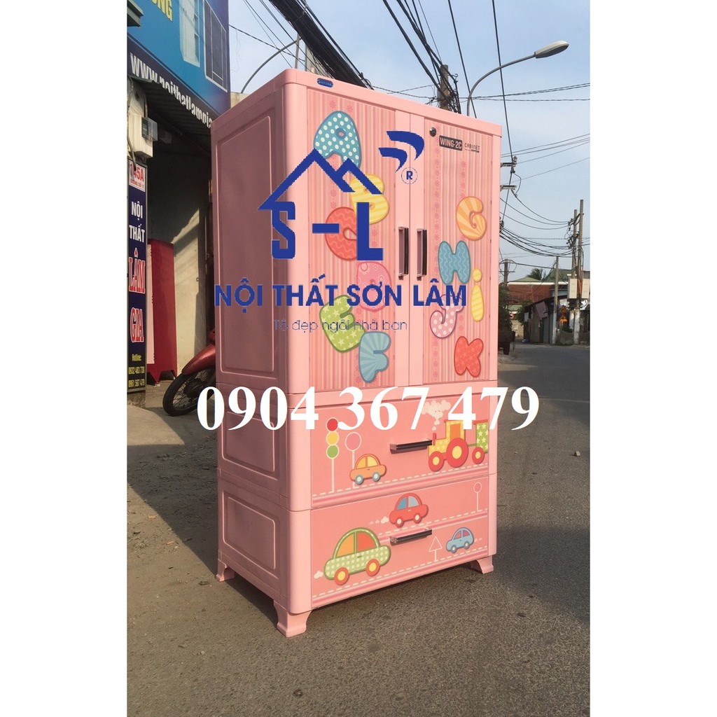 Tủ nhựa quần áo Duy Tân 2 cánh 2 hộc kéo chính hãng