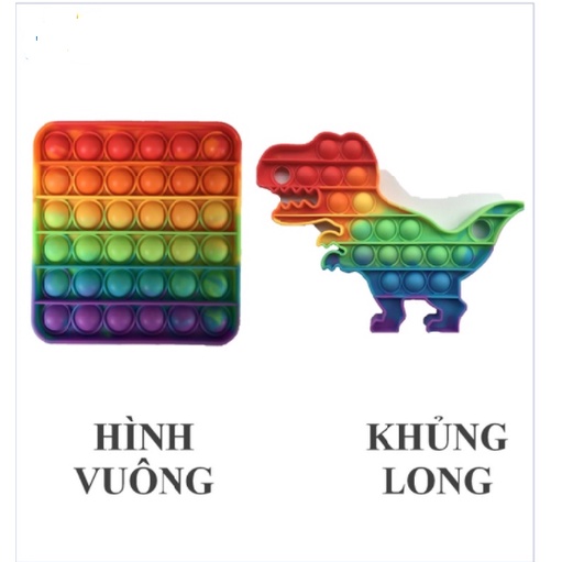 Đồ chơi pad pop it bấm bong bóng rainbow 7 màu - ảnh sản phẩm 3