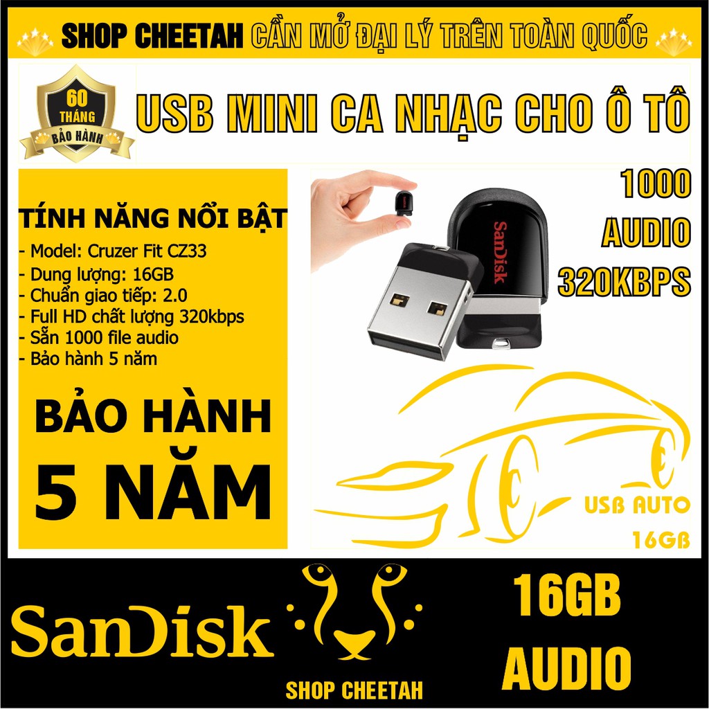 USB nhạc 16GB cho ô tô (nhạc tiếng) – Chất lượng 320Kbps – Siêu nhỏ gọn cắm trên ô trên ô tô, loa kéo và các thiết bị