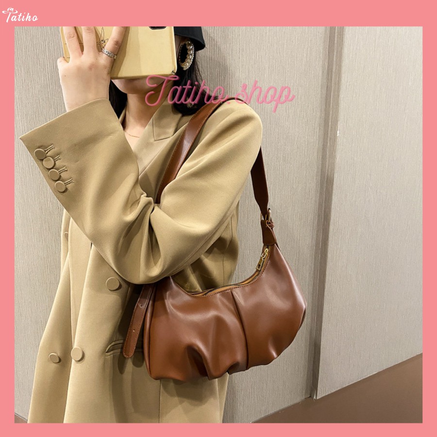 [HÀNG XỊN, GIÁ TỐT] Túi Xách Kẹp Nách Da Mềm Xếp Li Nhún Màu Trơn Thanh Lịch Đẹp - Mã TUI22