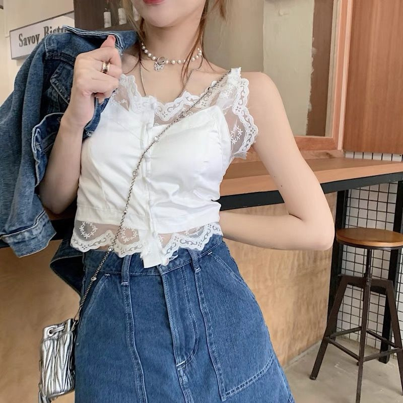 Áo Ống Hai Dây Phối Ren Quyến Rũ