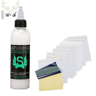 10 Sheets Thermal Carbon Stencil Transfer Paper & 1x Stencil Stuff Stencil Transfer Formula 125ML