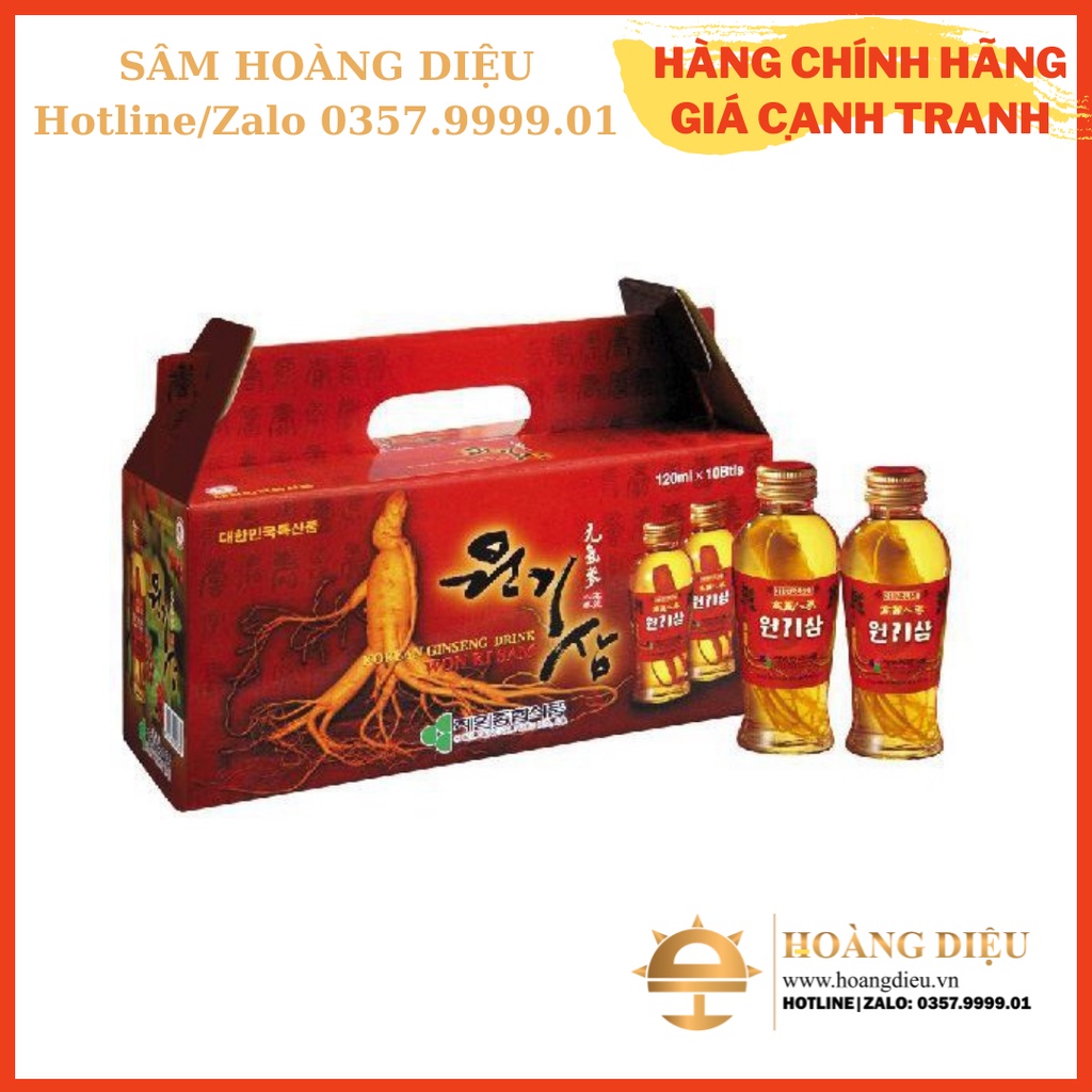 SÂM HOÀNG DIỆU - Nước Hồng Nhân Sâm WonKiSam Won ki sam Hộp 10 chai x