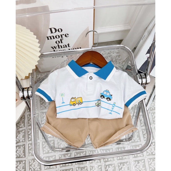 Set Bộ Bé Trai Ô TÔ Set Bộ Bé Trai Đi Chơi Set Đi Học Size 8-20kg TB24