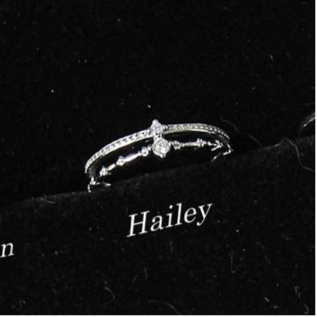 Nhẫn Hailey, nhẫn nữ bạc đính đá trendy