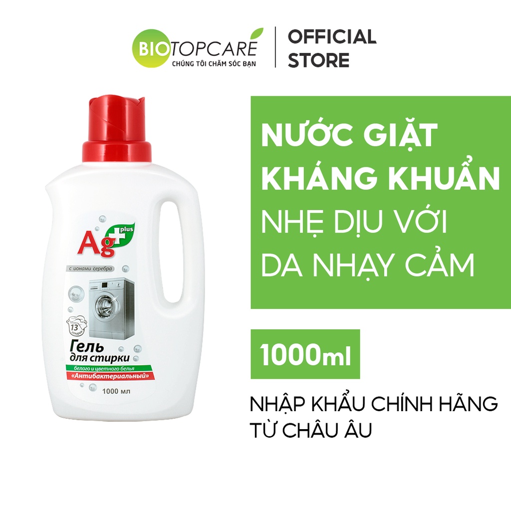 Nước giặt quần áo Bio Formula Ag Plus kháng khuẩn ion bạc 1000ml - BioTopcare Official