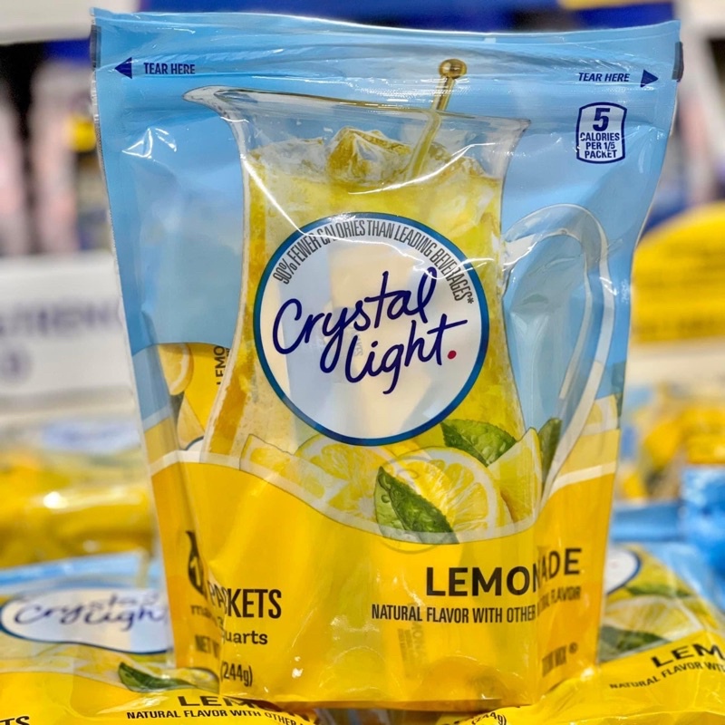 BỘT PHA NƯỚC TRÁI CÂY KHÔNG ĐƯỜNG CRYSTAL LIGHT - CHO CẢ NGƯỜI ĂN KIÊNG, KETO, TIỂU ĐƯỜNG- Hộp 16 gói