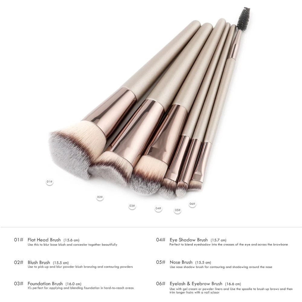 (hàng Mới Về) Set 6 Cọ Trang Điểm Chuyên Nghiệp Và Thời Trang | BigBuy360 - bigbuy360.vn