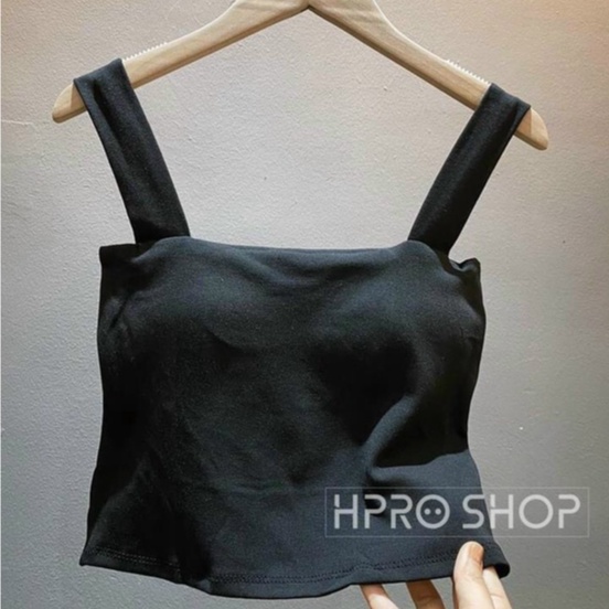 Áo 2 dây nữ bản to có đệm mút ngực chất zip dày dặn co giãn hàng đẹp - A630