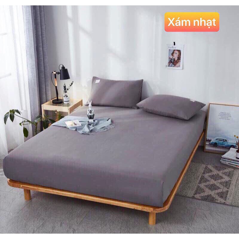 Bộ ga gối cotton đũi 3 món gồm 1 ga chun và 2 vỏ gối đủ mẫu đủ kích thước | BigBuy360 - bigbuy360.vn