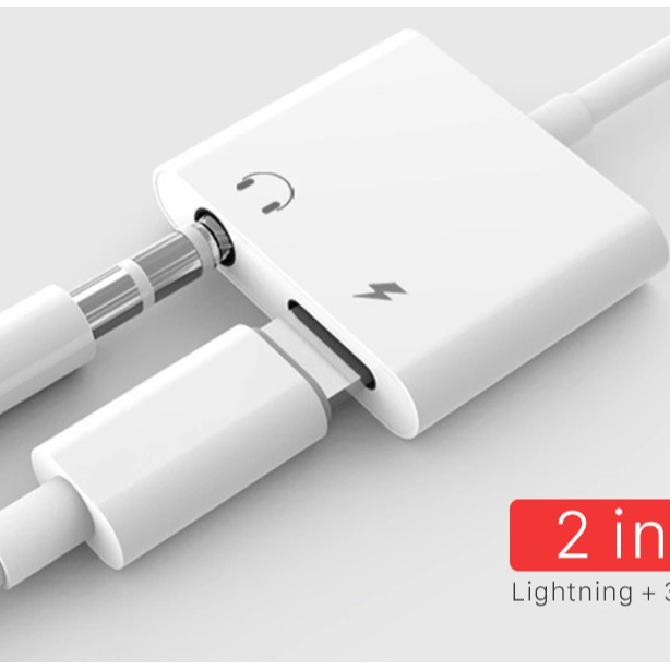 [ Mẫu đẹp ] Jack / Cáp  chuyển đổi 2 in 1 vừa sạc vừa cắm tai nghe 2 cổng lightning dành cho iphone