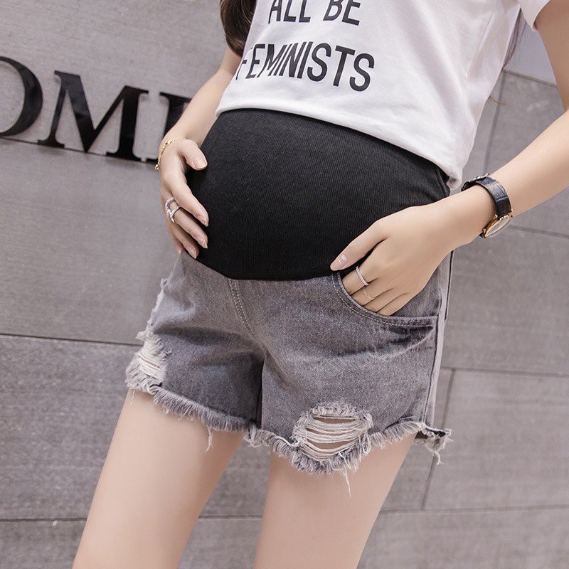 Quần SOOC bầu jean rách cá tính, thiết kế cho mẹ bầu xinh xắn BSR45
