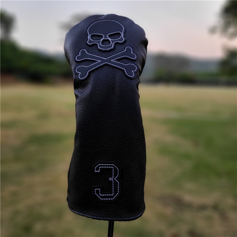 Chất Lượng Cao Màu Đen Đầu Lâu Cá Tính Bộ Câu Lạc Bộ Golf Head Cover Bảo Vệ Bóng Cap Đa Năng Golf Wood cover wYsb