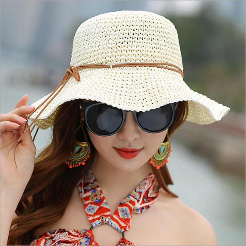 Nón cói mềm nơ dây Vintage cực xinh Mũ cói cao cấp hàng quảng châu phong cách vintage