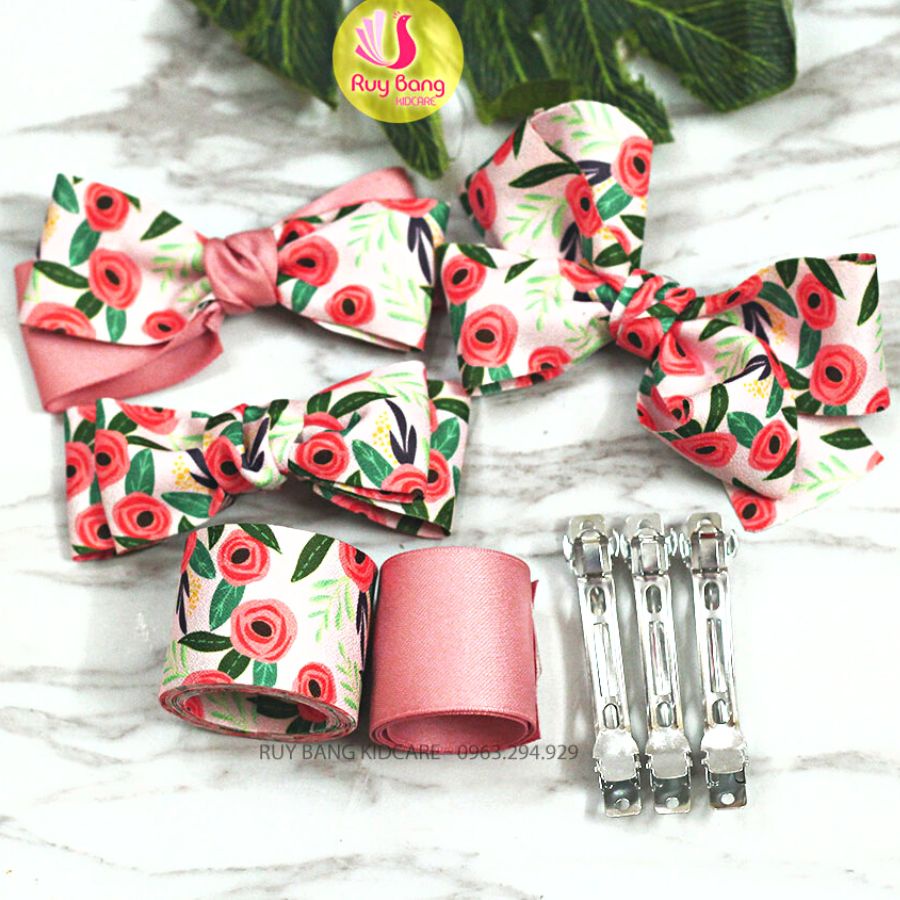 Combo nguyên liệu làm nơ kẹp tóc HQ