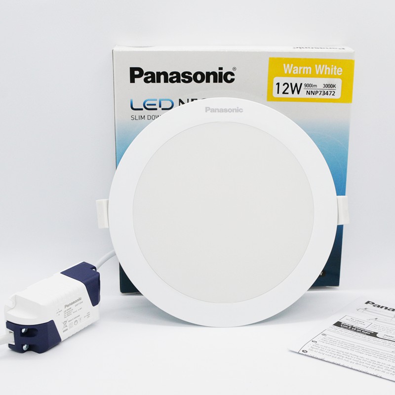 Đèn LED tròn âm trần Panasonic 12W 125mm ánh sáng Trắng/Vàng/Trung tính
