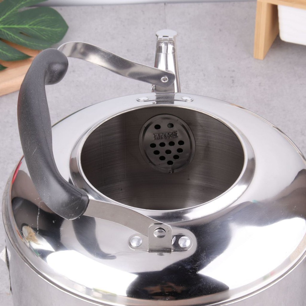 ✷♠Ấm đun nước inox 304 thương mại 4L5L6L nồi sôi bếp từ có còi gas dày công suất lớn