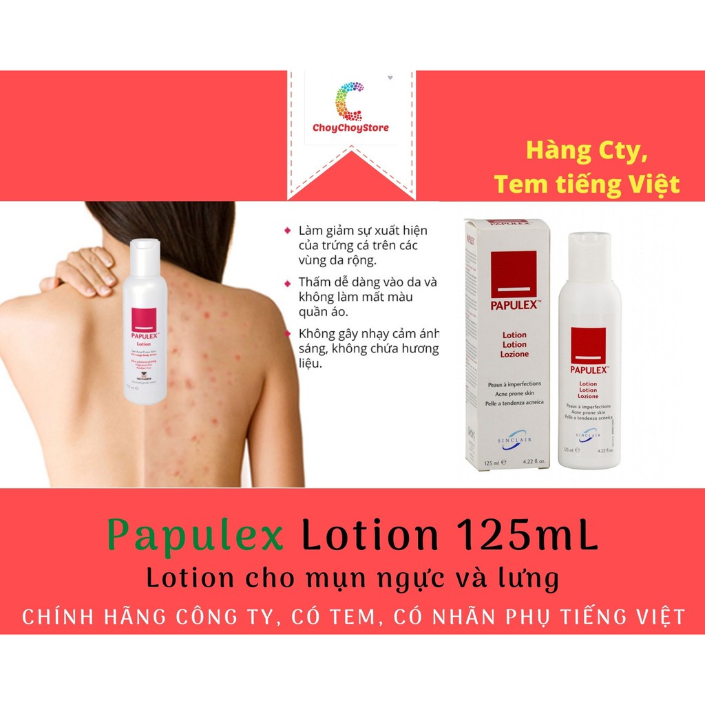[TEM CTY] PAPULEX Lotion On Large Body Areas 125 mL - Sữa Dưỡng Da Papulex Ngăn Ngừa & Giảm Mụn Cho Cơ Thể 125ml