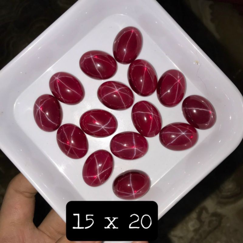 Mặt Đá Ruby Sao Thái Đỏ Xịn Đẹp
