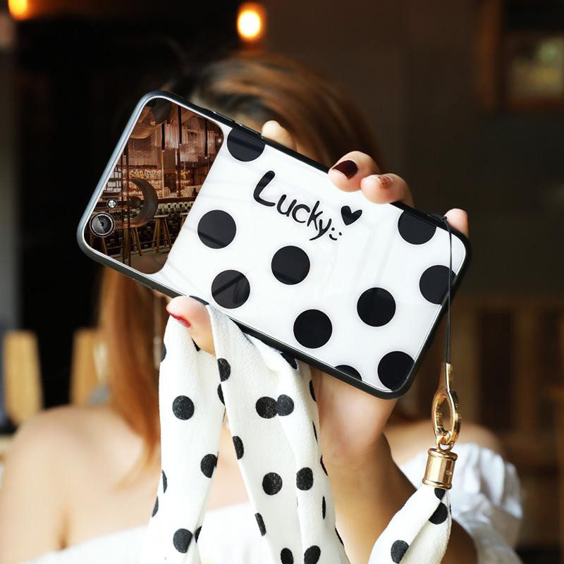 [ OPPO ] Ốp Lưng KÍnh Cường Lực Chấm Tròn Lucky I - Lens Gương (Không kèm dây) - K008