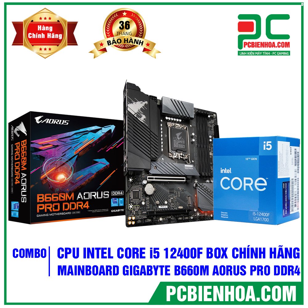 Combo intel I5 12400F + B660M chính hãng