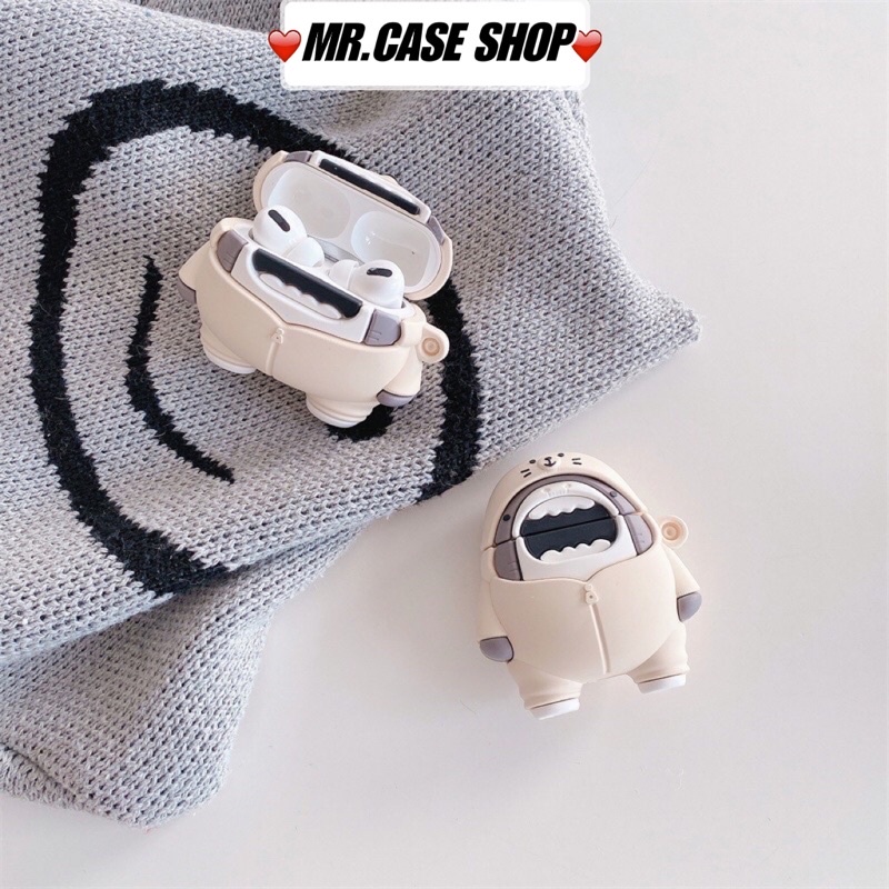 [ Có airpod 3 ] Vỏ bọc tai nghe airpod 1/2/3/pro kiểu dáng hình Cá Mập Miệng To Sáng Tạo- Mr.Case
