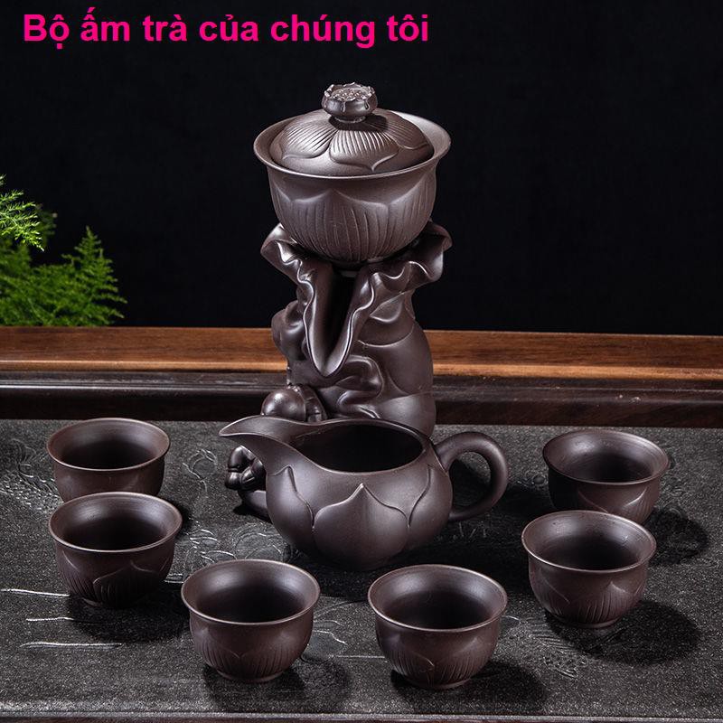 bàn học gấp gọnMáy xay đá cát tím Nước tự động Xả Ấm trà Tách Kung Fu Bộ Sáng tạo một chiếc bình nghệ thuật Lư