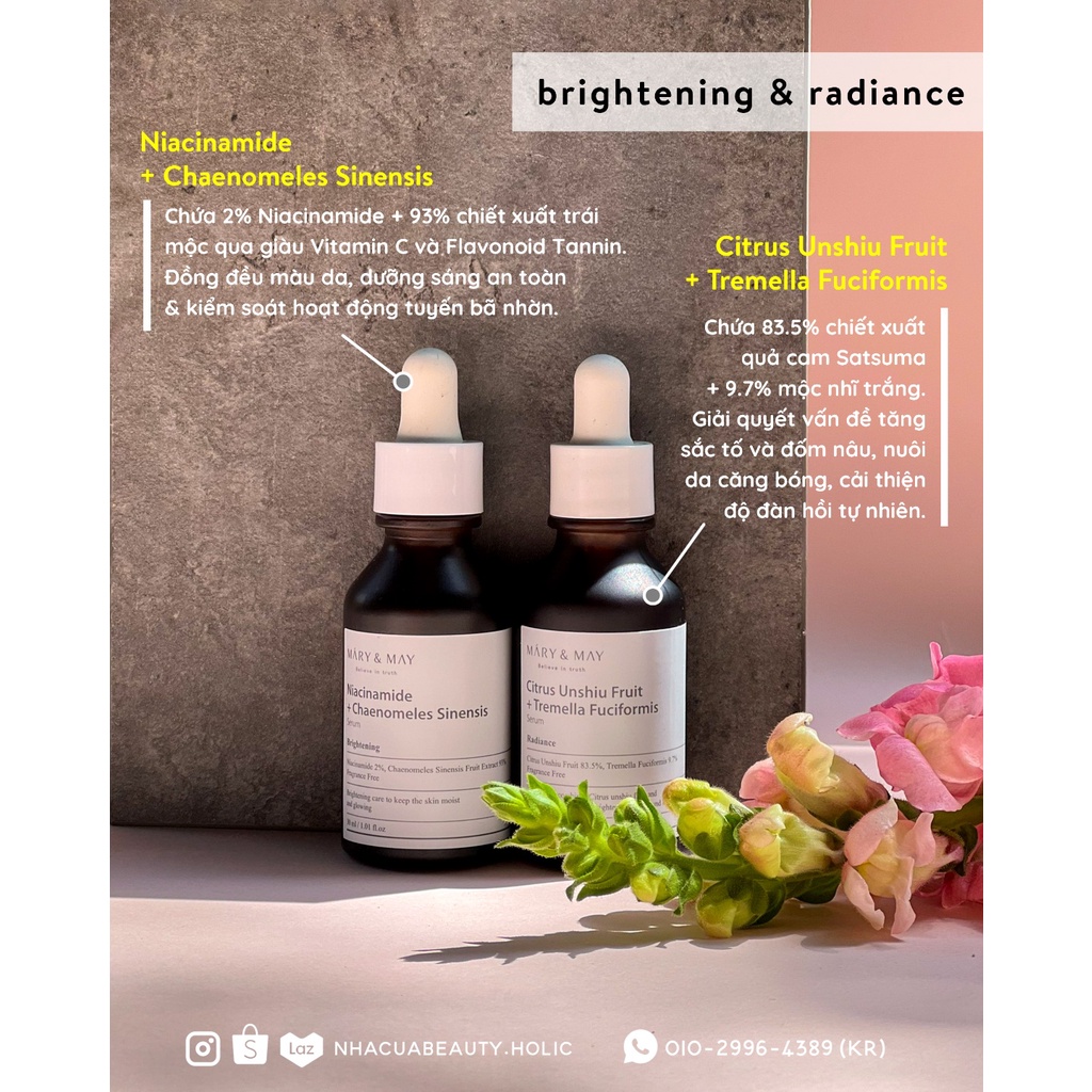 Trọn bộ serum dưỡng chuyên sâu MARY&amp;MAY