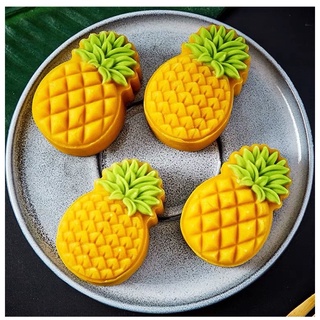 Khuôn lò xo làm bánh dứa, Khuôn bánh trung thu hình bánh dứa 2 mặt 50g ( MS 37)