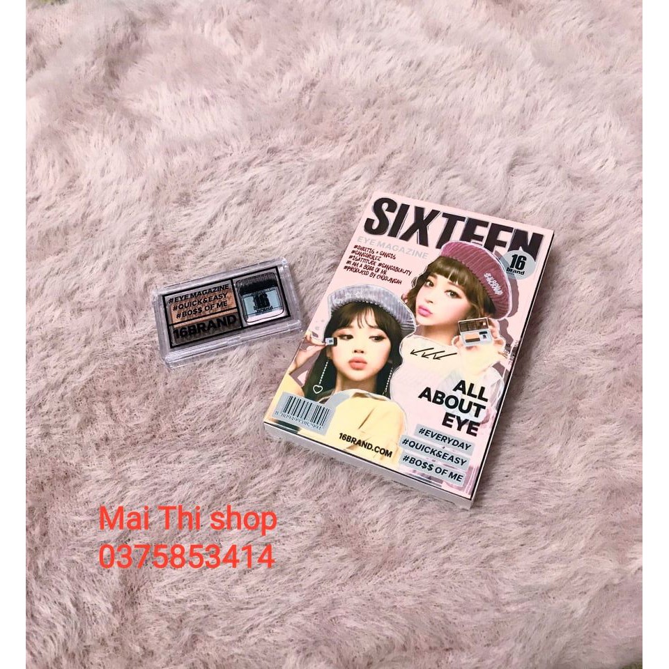 Phấn mắt 16 Brand SIXTEEN EYE MAGAZINE tặng mặt nạ môi BIOAQUA