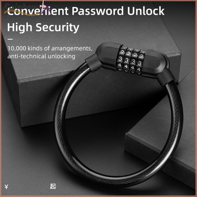 Ổ Khóa Bốn Số Thông Minh Chống Trộm Hình Oval Nhỏ Gọn Dành Cho Xe Đạp