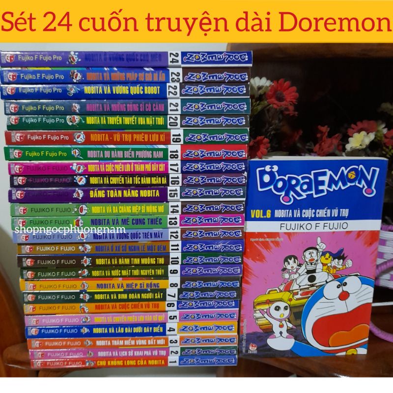COMBO TRỌN BỘ DORAEMON DÀI - Trọn bộ truyên tranh Doremon 24 cuốn.