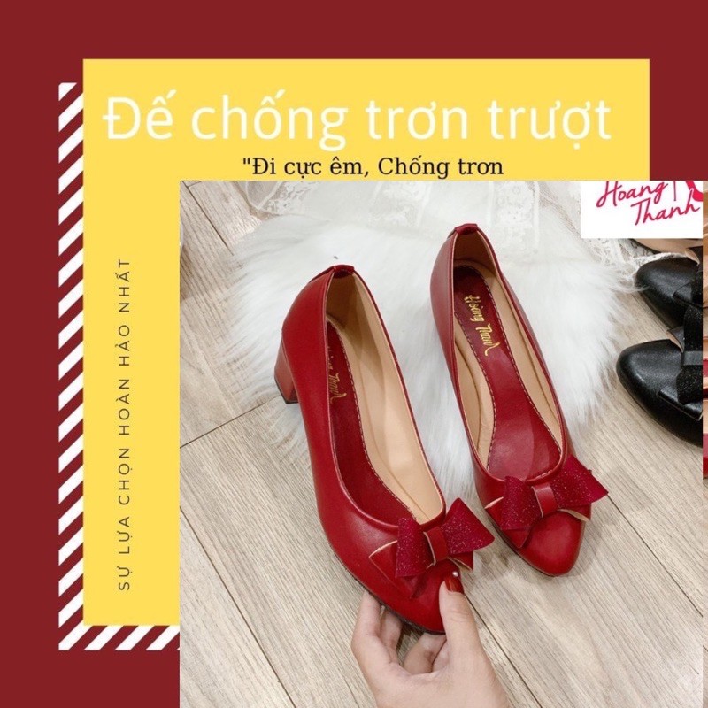 Giày cao gót 3cm - Có size lớn 40,41. Giày búp bê xinh đính nơ G3