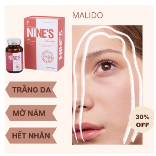 Viên Uống Trắng Da Nine’s Beauty Hộp 30 Viên Giúp Làm Trắng Da, Mờ Nám Giảm Vết Thâm, Duy Trì Trẻ Hóa Làn Da