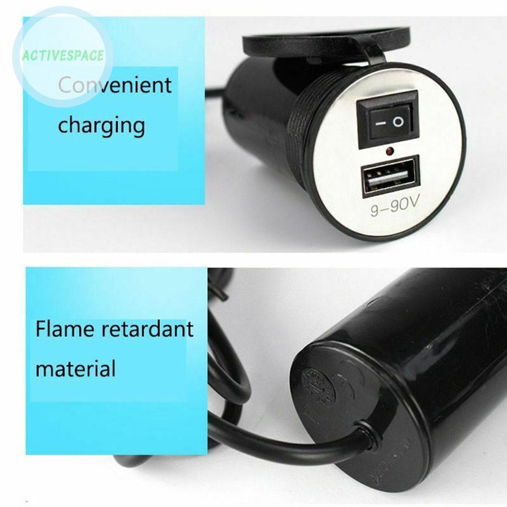Cổng sạc pin 2.1A 12V thiết kế tiện dụng cho xe máy