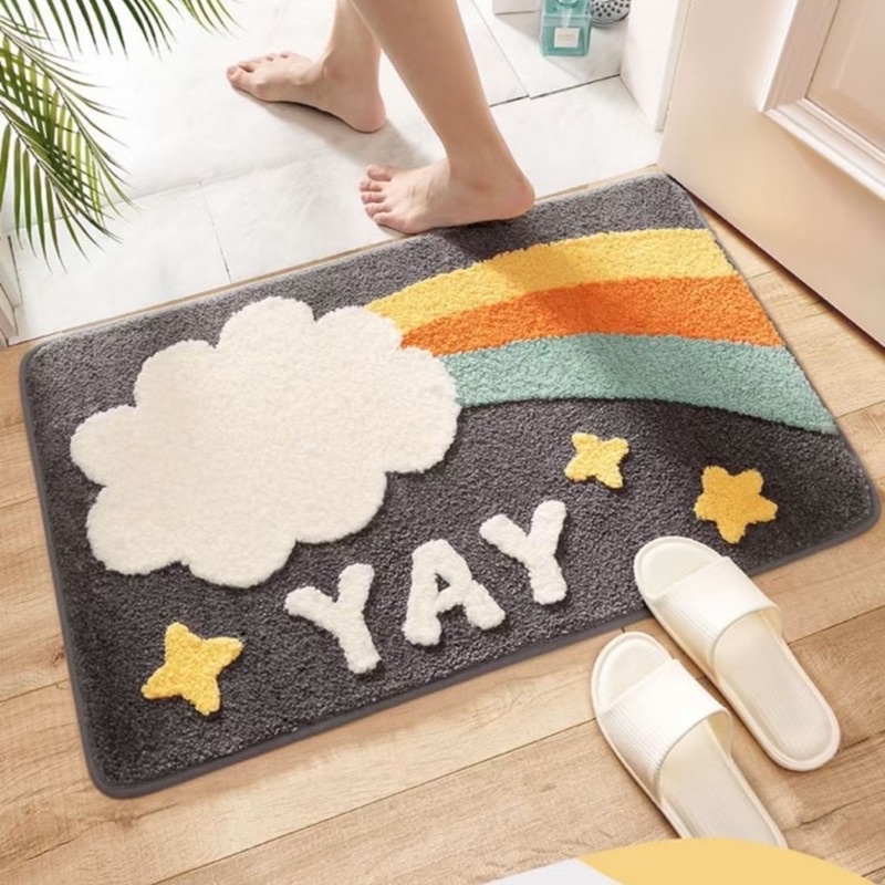 THẢM LAU CHÂN, THẢM CHÙI CHÂN LÔNG CỪU ĐẾ CAO SU CHỐNG TRƠN TRƯỢT, SIÊU THẤM CAO CẤP 40x60CM