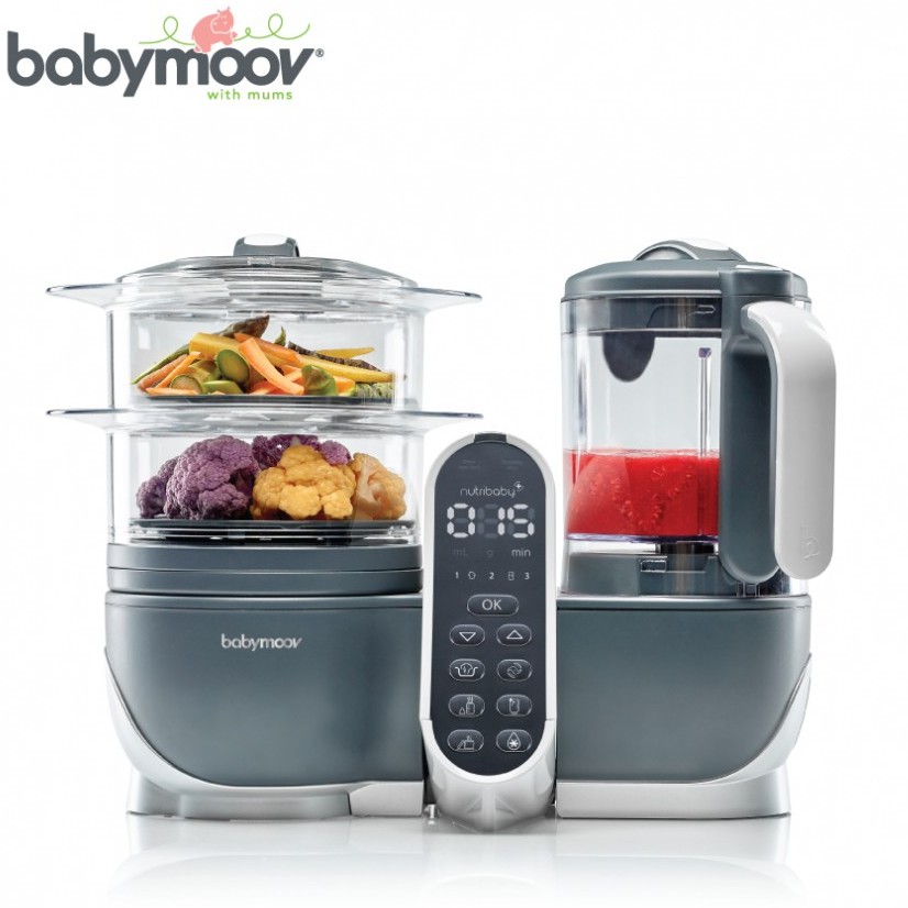 Máy tiệt trùng xay hấp đa năng Nutribaby Plus 5in1 Babymoov (màu ghi)