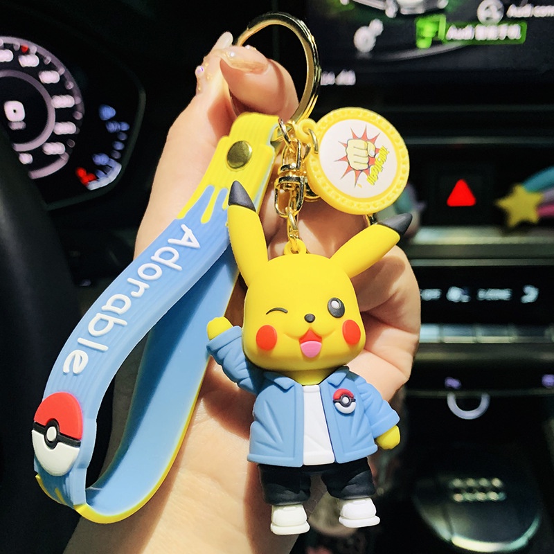 Móc Khóa Mặt Hình Pikachu Hoạt Hình Dễ Thương Sáng Tạo